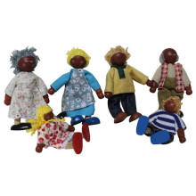Minha série de família feliz mini família de boneca de madeira